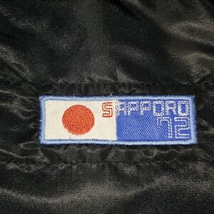 Vtg Blue Marlin Japan Winter Olympics Sapporo 72 Bomber Jacket Black Full Zip